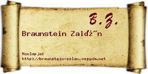 Braunstein Zalán névjegykártya